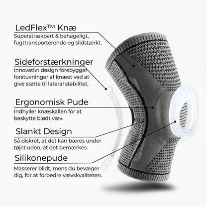 LedFlex™ Knæ – Støttebind med Silikonepude