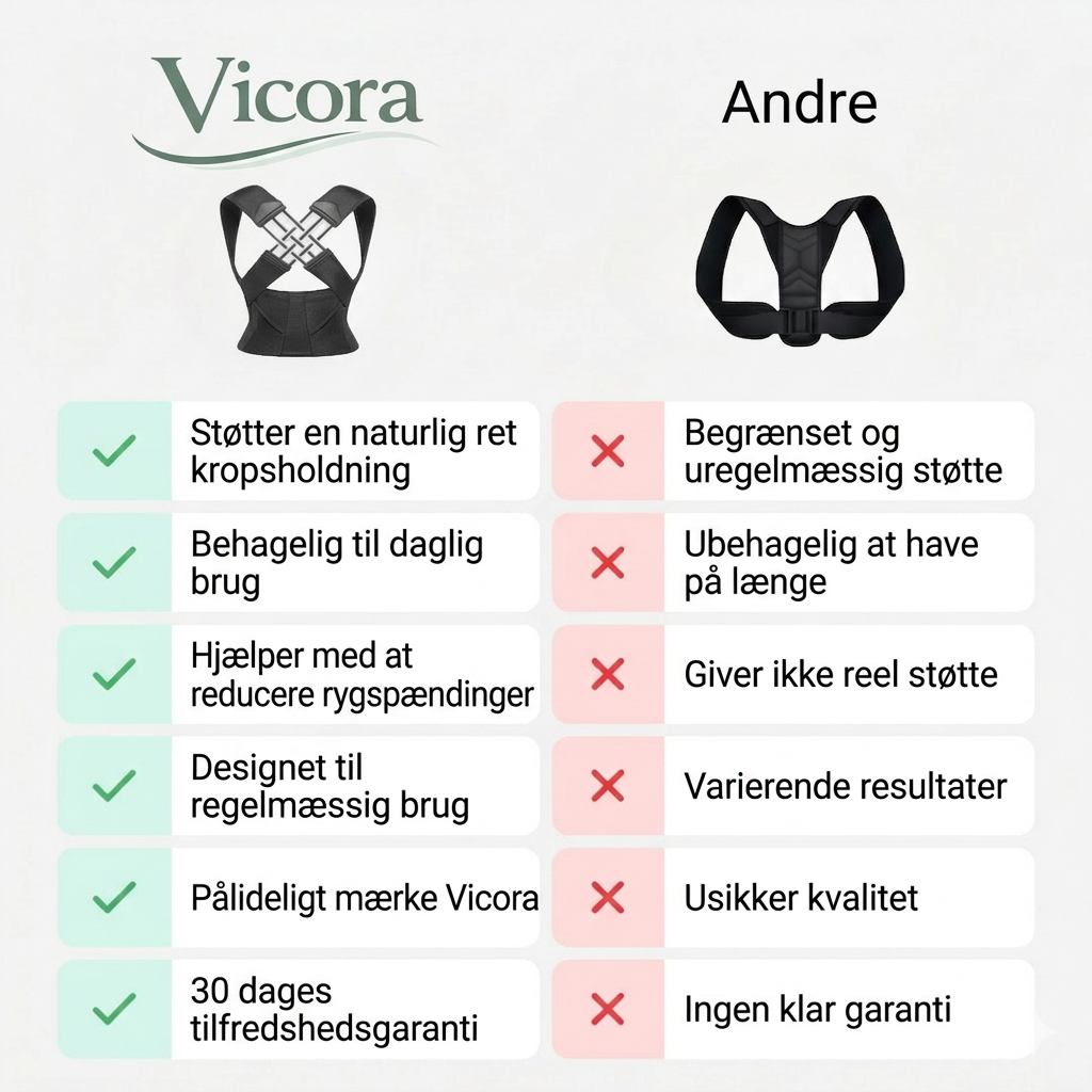 Vicora™ Bælte – Lindrer rygsmerter og forbedrer holdningen